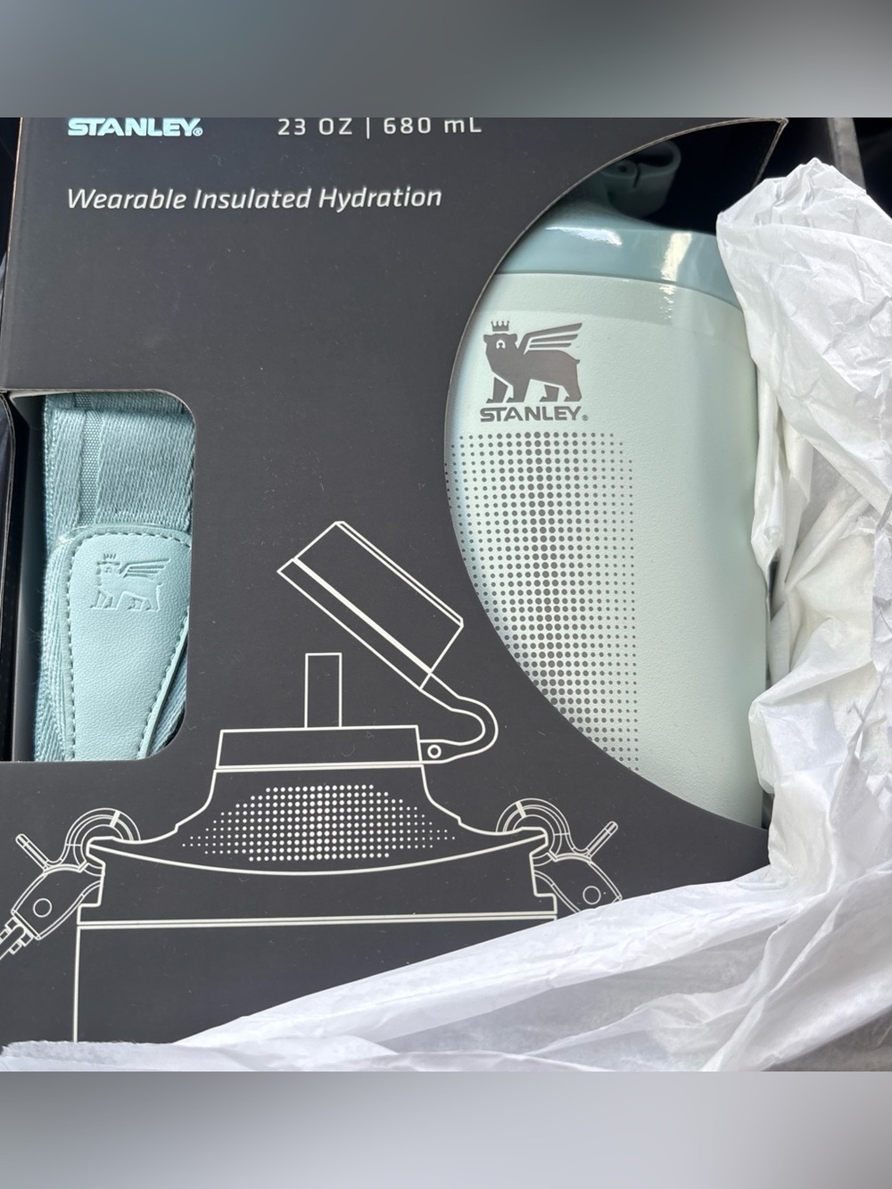 Stanley Mint Green Insulated Bottle with Carry Strap